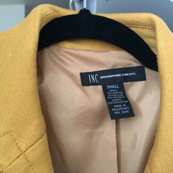INC International Concepts Womens Carmel Yellow Size S lining Coat - Picture 2 of 3